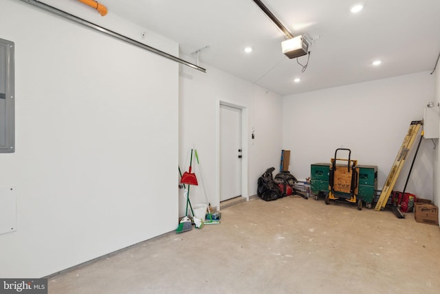 garage featuring a garage door opener