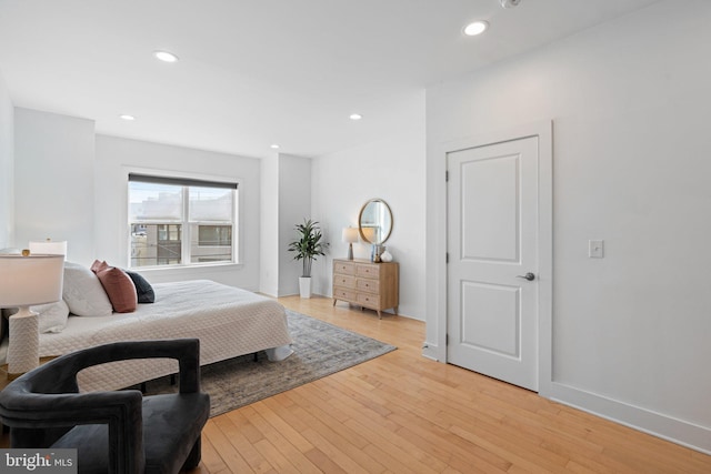 bedroom featuring light hardwood / wood-style flooring