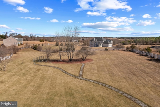 bird's eye view with a rural view