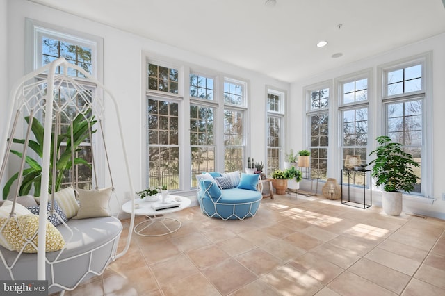 sunroom featuring visible vents