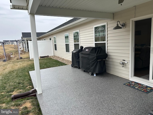 view of patio / terrace featuring grilling area