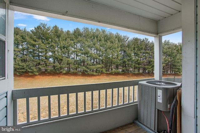 balcony with central air condition unit