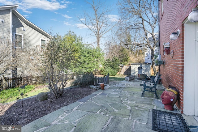 view of patio featuring a fenced backyard