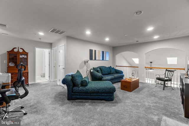 living room featuring carpet flooring