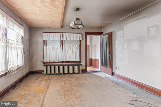 interior space featuring radiator heating unit