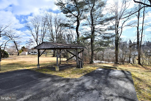 exterior space with a gazebo