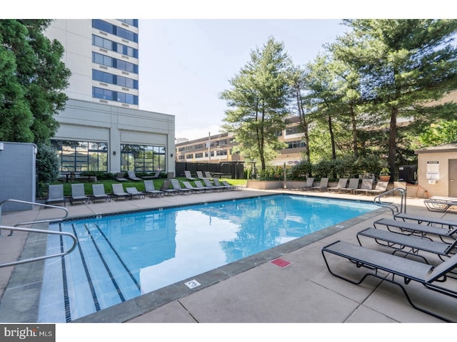 view of pool with a patio