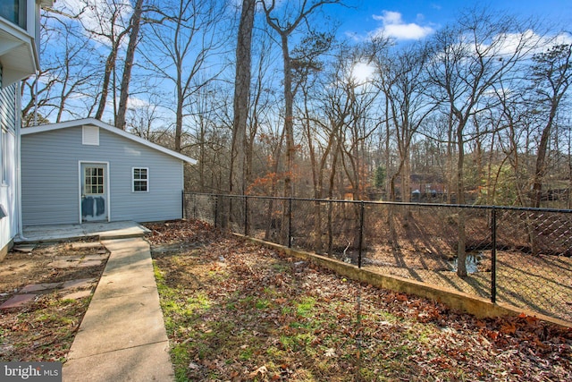 view of yard featuring fence