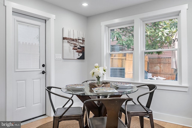 dining room featuring wood-type flooring