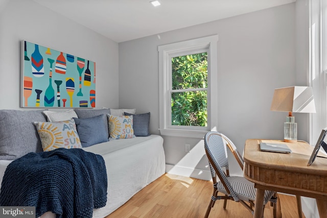 bedroom featuring hardwood / wood-style flooring