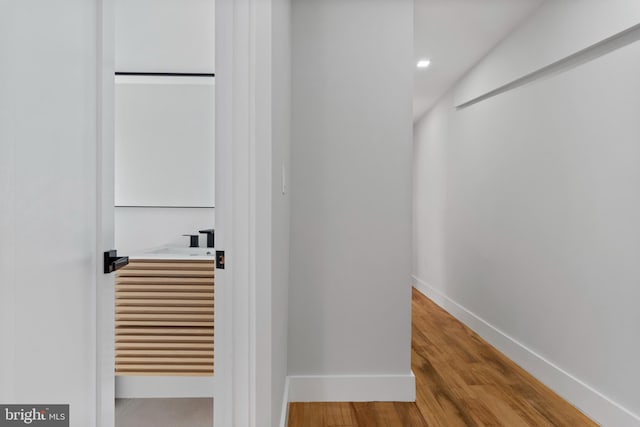 interior space with hardwood / wood-style flooring