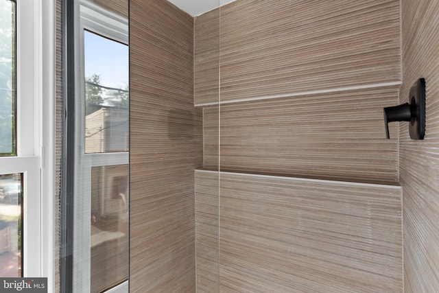 interior space featuring walk in shower