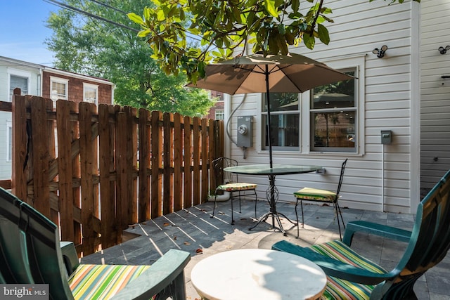 wooden deck featuring a patio