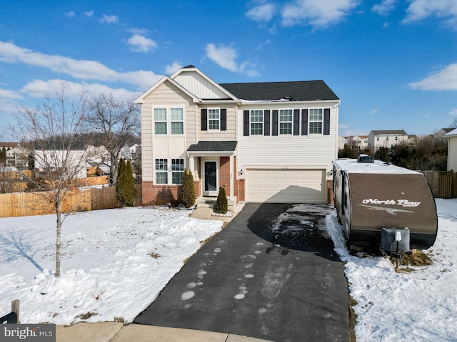 front of property featuring a garage