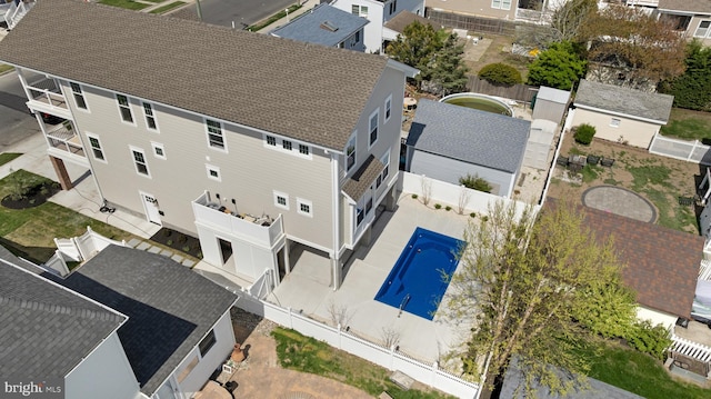 aerial view featuring a residential view