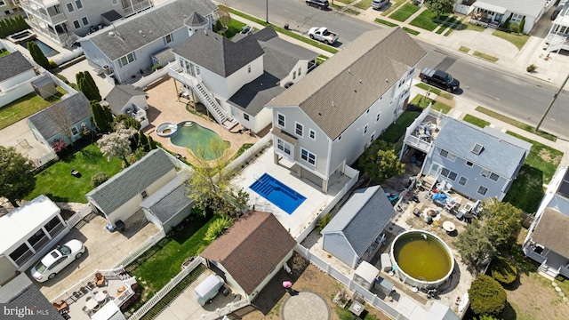 aerial view featuring a residential view