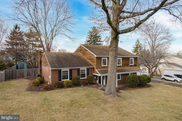 view of front of home with a front yard