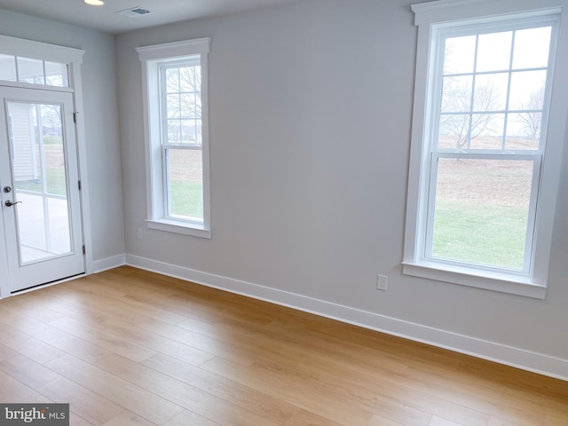 entryway with light wood-type flooring