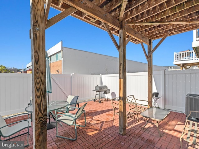 view of patio / terrace featuring central air condition unit