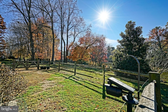 view of yard with fence