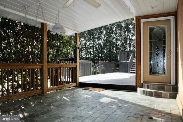 view of patio with a deck