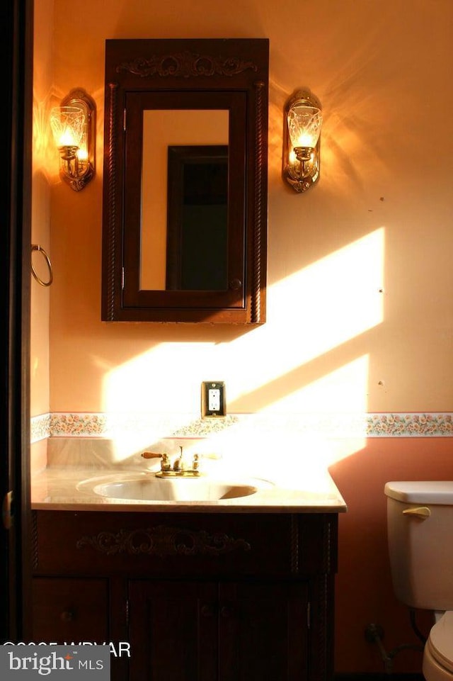 bathroom with vanity and toilet