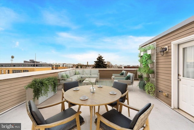 view of patio featuring an outdoor hangout area