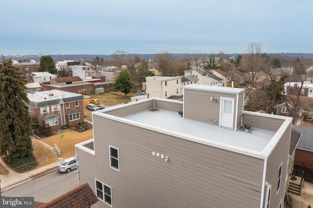 drone / aerial view with a residential view