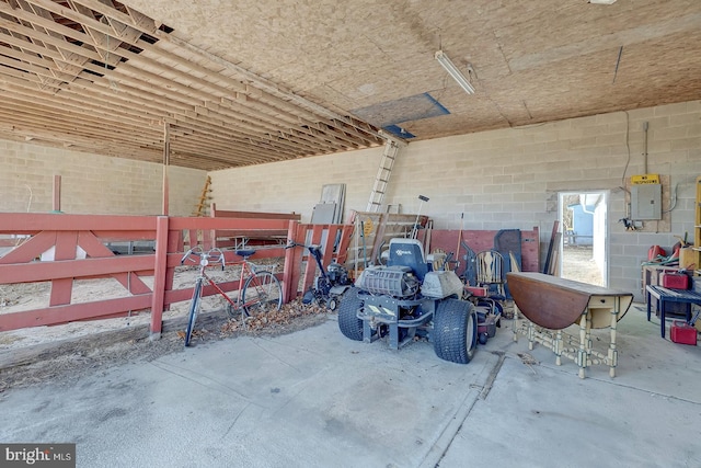 garage featuring electric panel