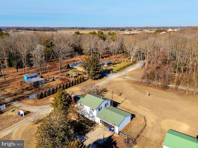 bird's eye view with a rural view