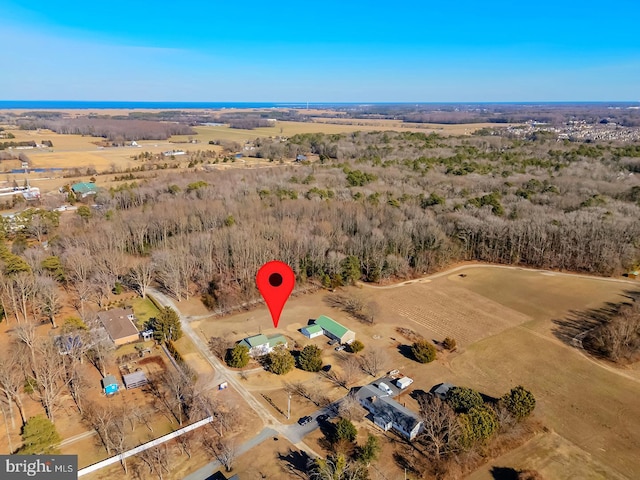 drone / aerial view with a rural view