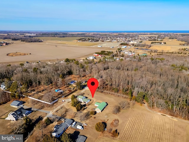 drone / aerial view featuring a rural view