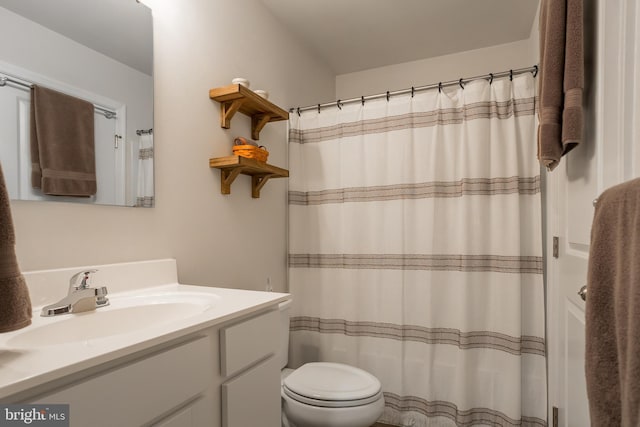 bathroom with toilet and vanity