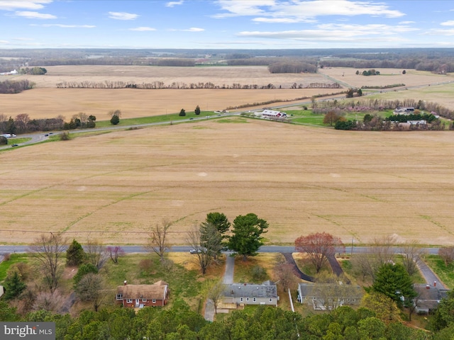 bird's eye view featuring a rural view