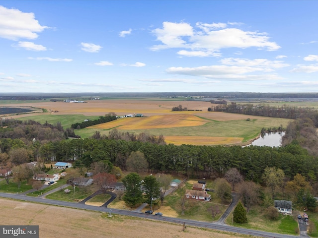 drone / aerial view featuring a rural view