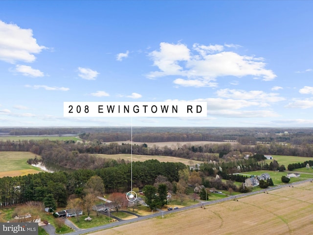 drone / aerial view featuring a rural view