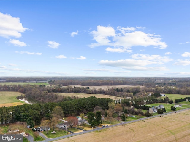 bird's eye view with a rural view