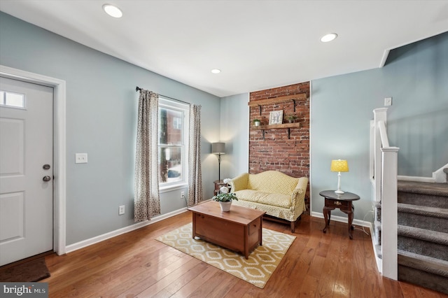 living room featuring hardwood / wood-style floors