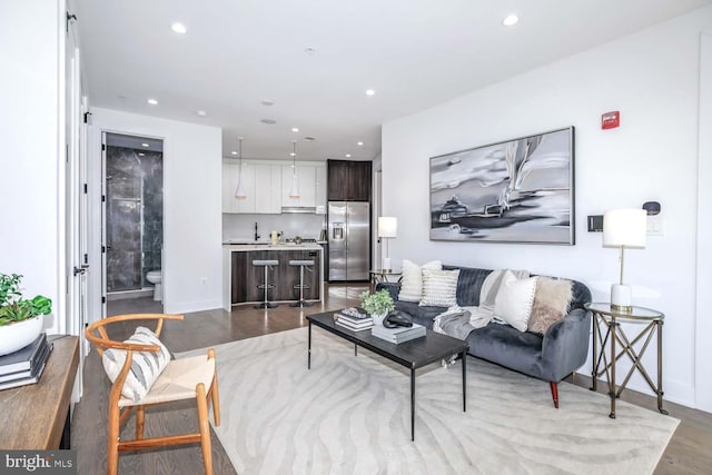 living room featuring wood-type flooring