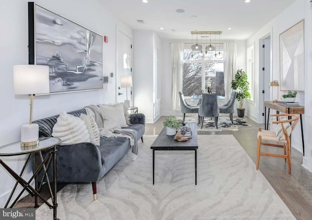 living room featuring hardwood / wood-style floors