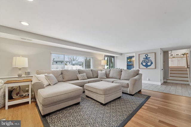 living room featuring hardwood / wood-style floors