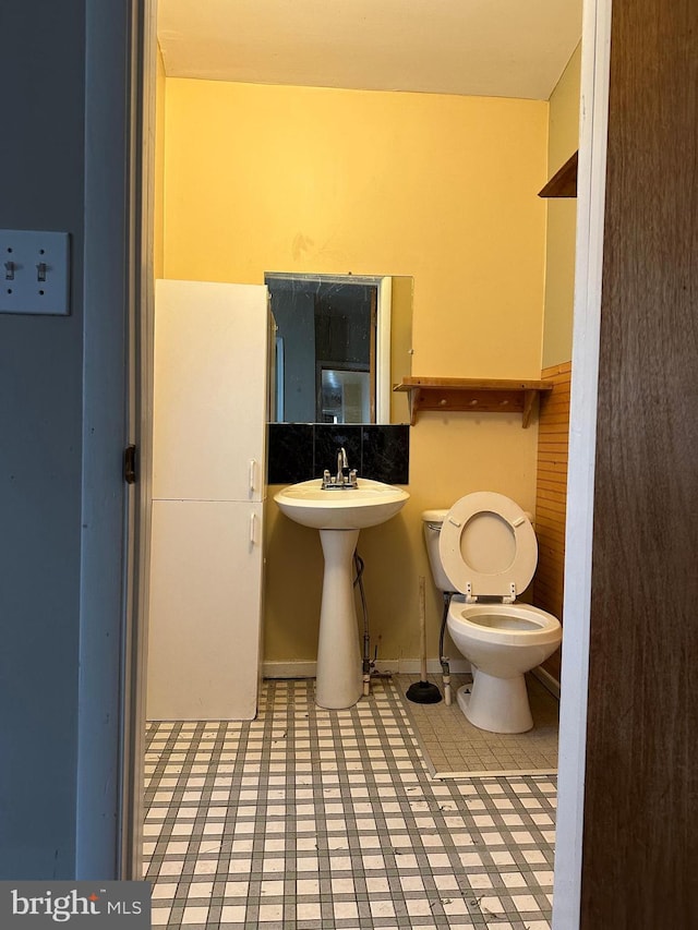 bathroom with sink and toilet