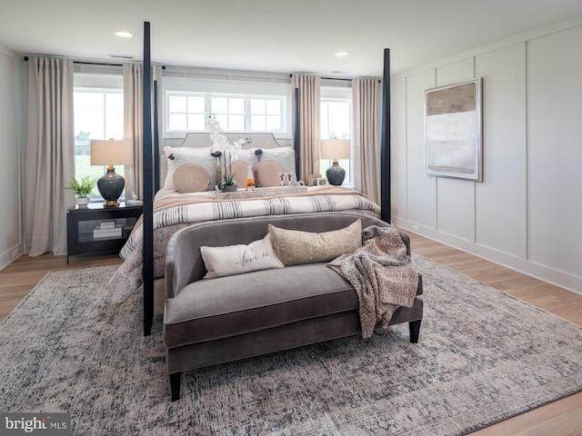 bedroom featuring light wood-type flooring