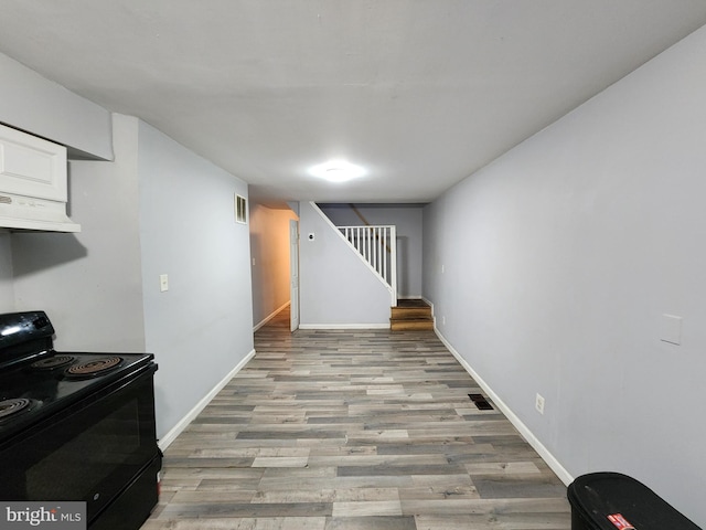 interior space with light hardwood / wood-style flooring