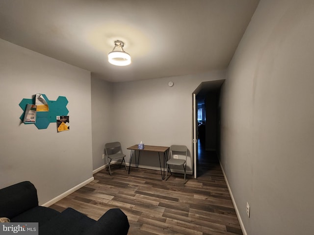 living area featuring dark hardwood / wood-style floors