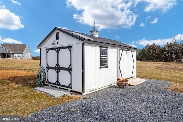 view of shed