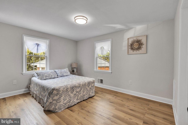 bedroom featuring light hardwood / wood-style floors