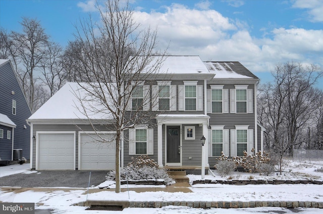 view of front facade with a garage