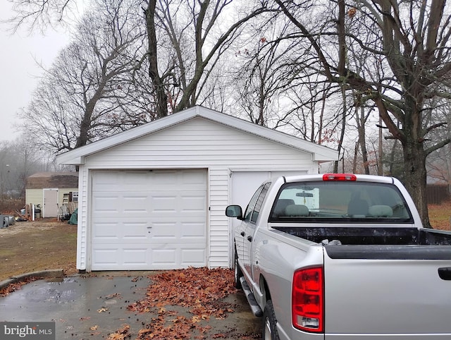 view of garage