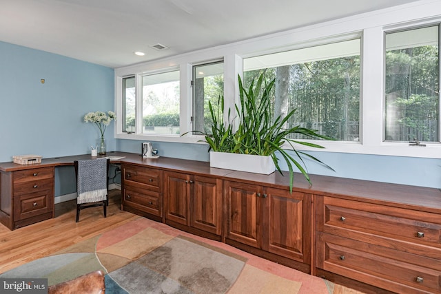 74 Wilson Rd, Princeton, NJ 08540 - home office with recessed lighting, visible vents, a wealth of natural light, and light wood-style flooring